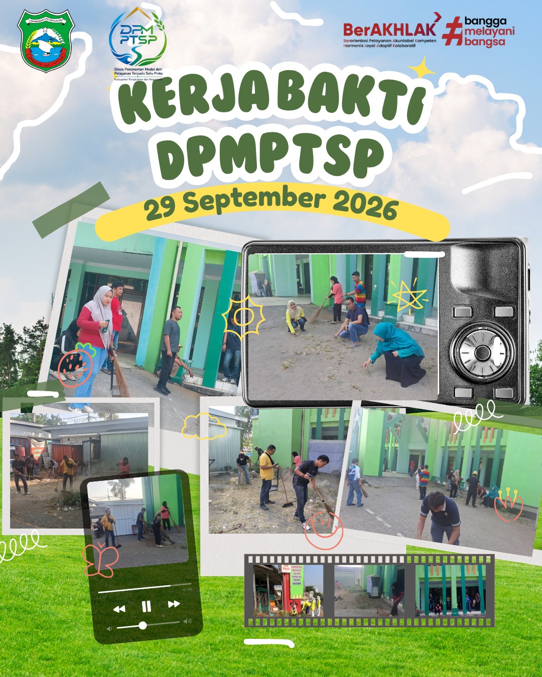 Kerja Bakti Aparat DPMPTSP Kab. Pangkajene dan Kepulauan di Lingkungan Lingkungan Islamic Centre Pangkep